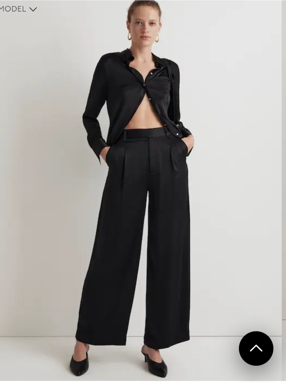 Madewell The Harlow Wide-Leg Pant in Satin